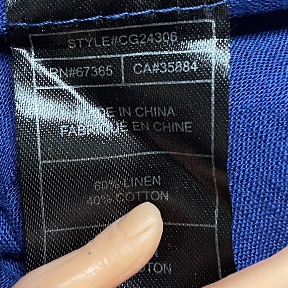 Cupcakes And Cashmere Pastoria Linen Blend Medium Cold Shoulder Embroidered Top - Picture 6 of 9